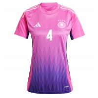 Camisa de Futebol Alemanha Jonathan Tah #4 Equipamento Secundário Mulheres Europeu 2024 Manga Curta